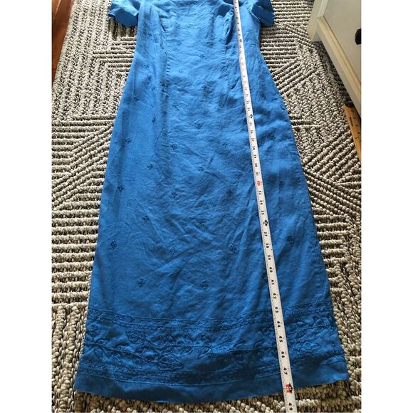 Talbots Fitted Silhouette Maxi Embroidered Dress SZ 8 - Picture 10 of 14